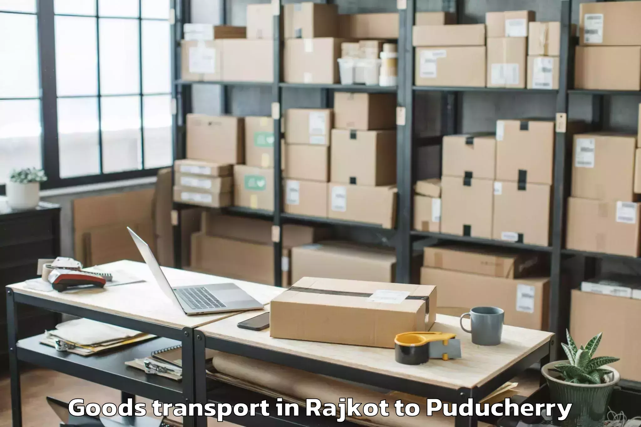 Top Rajkot to Pondicherry University Puduche Goods Transport Available